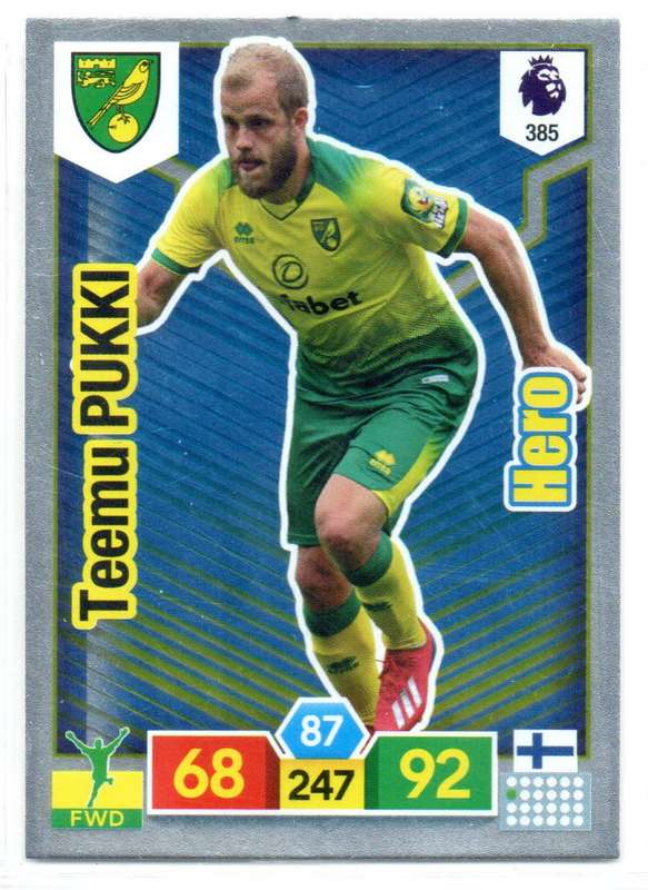 Panini Premier League 2019/20 / XL Adrenalyn - Norwich City - 2 Cards