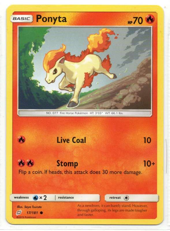 2019 Pokemon - Team Up - Ponyta 17/181 Common