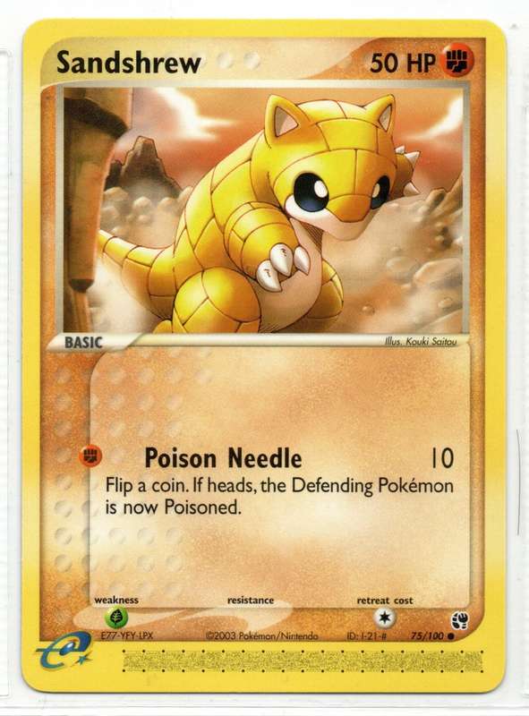 2003 Pokemon/Nintendo - Sandstorm  - Sandshrew 75/100 Common