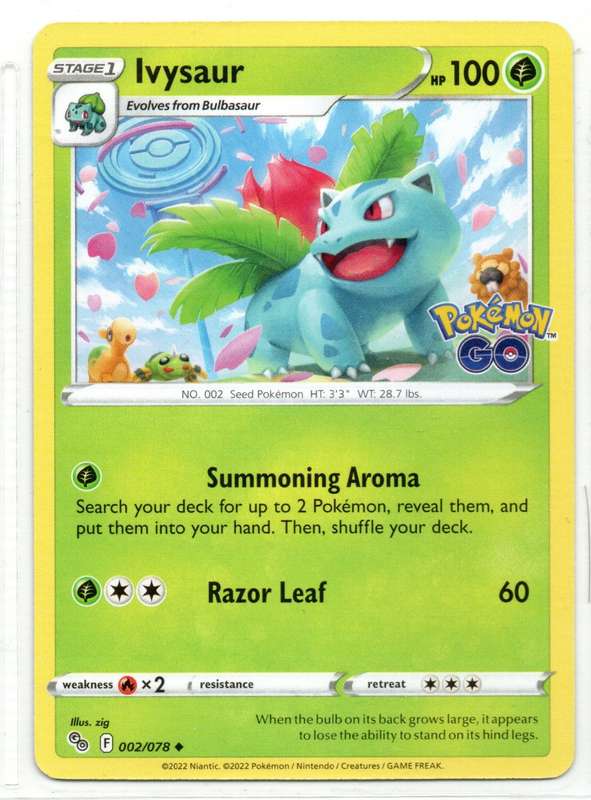 2022 Pokemon/Nintendo/Creature/GameFreak - Pokemon GO - Ivysaur 2/78 Uncommon