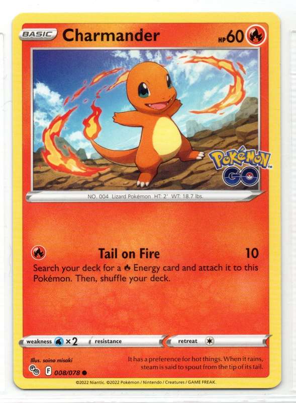 2022 Pokemon/Nintendo/Creature/GameFreak - Pokemon GO - Charmander 8/78 Common