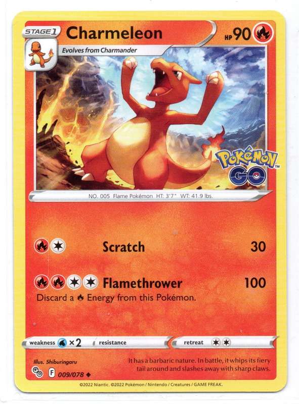 2022 Pokemon/Nintendo/Creature/GameFreak - Pokemon GO - Charmeleon 9/78 Uncommon
