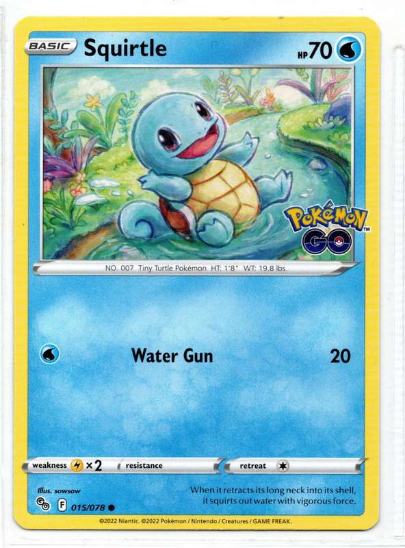 2022 Pokemon/Nintendo/Creature/GameFreak - Pokemon GO - Squirtle 15/78 Common