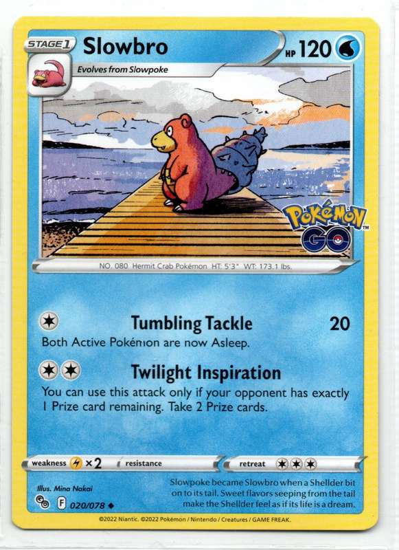 2022 Pokemon/Nintendo/Creature/GameFreak - Pokemon GO - Slowbro 20/78 Uncommon