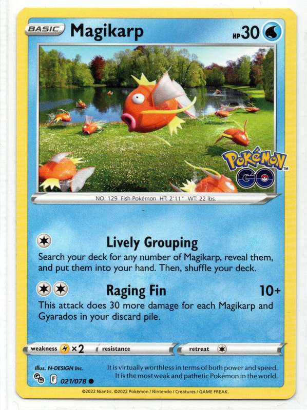 2022 Pokemon/Nintendo/Creature/GameFreak - Pokemon GO - Magikarp 21/78 Common