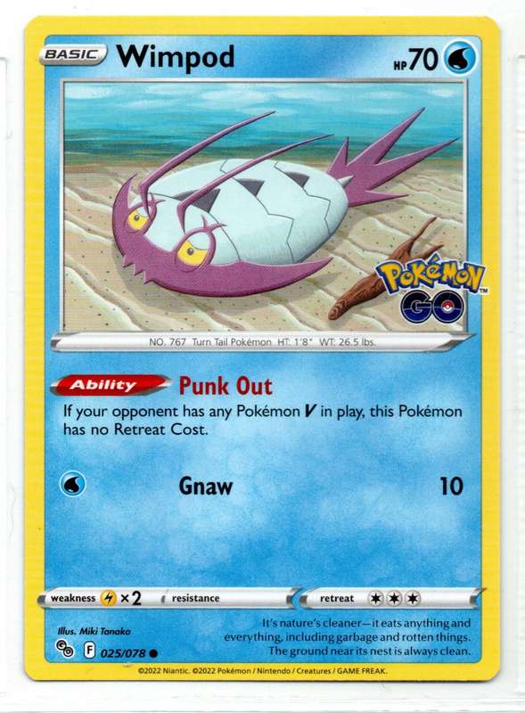 2022 Pokemon/Nintendo/Creature/GameFreak - Pokemon GO - Wimpod 25/78 Common