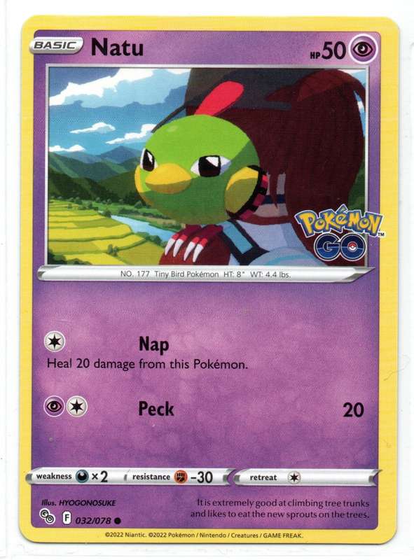 2022 Pokemon/Nintendo/Creature/GameFreak - Pokemon GO - Natu 32/78 Common