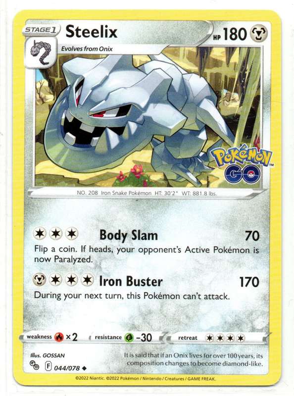 2022 Pokemon/Nintendo/Creature/GameFreak - Pokemon GO - Steelix 44/78 Uncommon