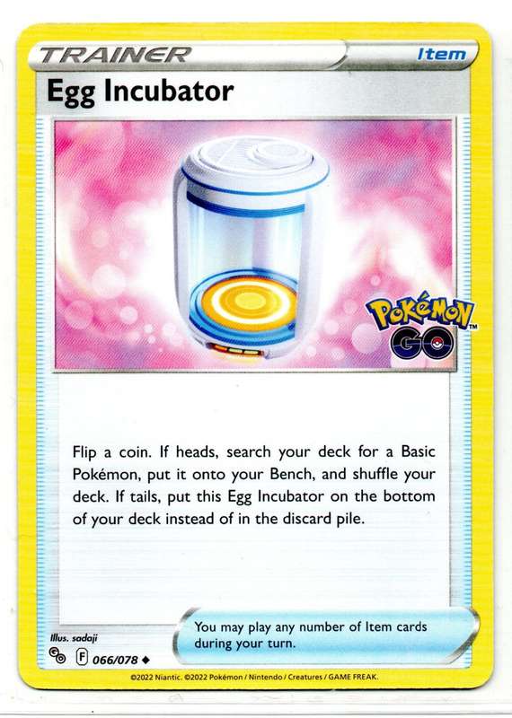 2022 Pokemon/Nintendo/Creature/GameFreak - Pokemon GO - Trainer Egg Incubator 66/78 Uncommon