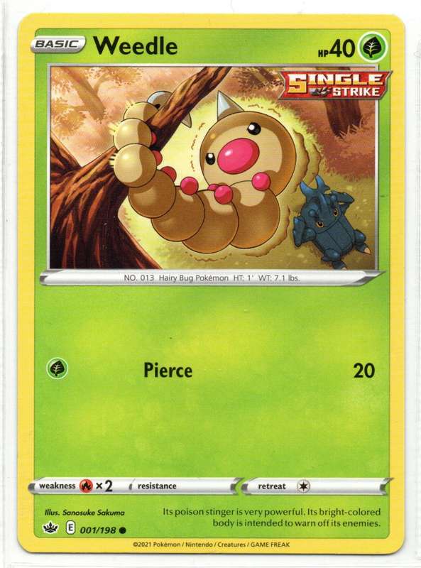 2021 Pokemon/Nintendo/Creature/GameFreak - Chilling Reign - Weedle 1/198 Common