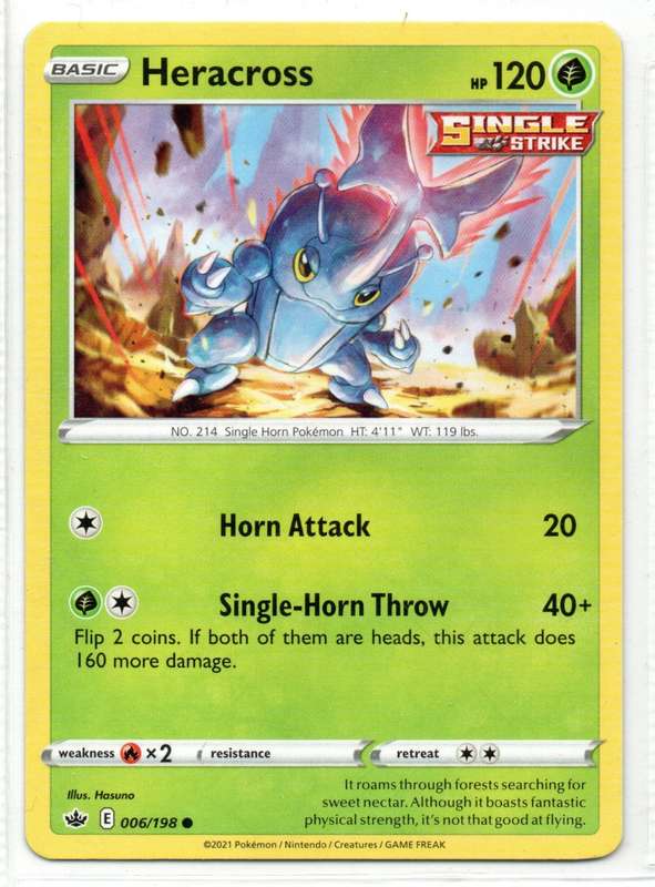 2021 Pokemon/Nintendo/Creature/GameFreak - Chilling Reign - Heracross 6/198 Common