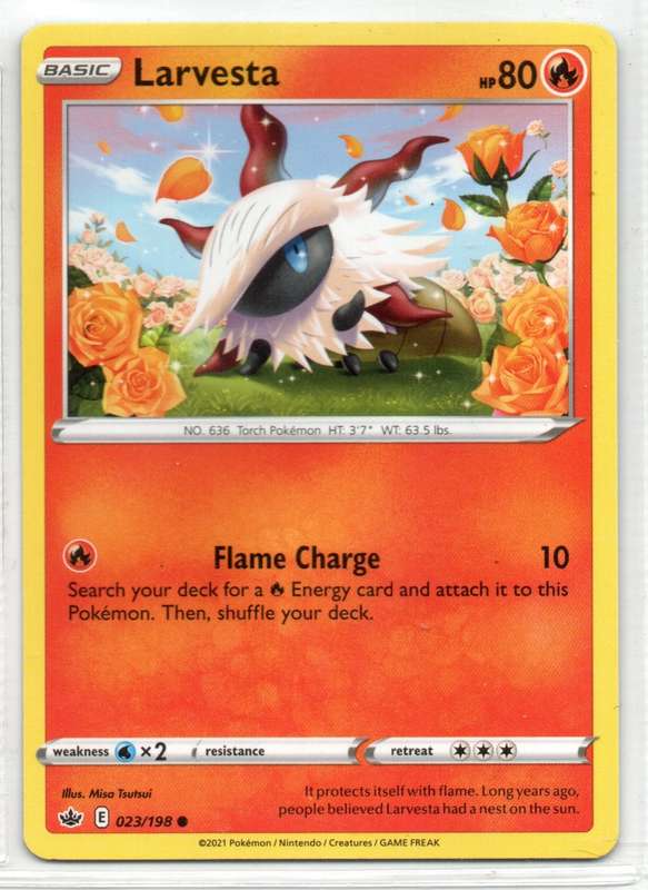 2021 Pokemon/Nintendo/Creature/GameFreak - Chilling Reign - Larvesta 23/198 Common