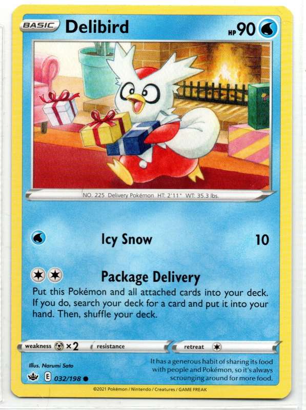 2021 Pokemon/Nintendo/Creature/GameFreak - Chilling Reign - Delibird 32/198 Common