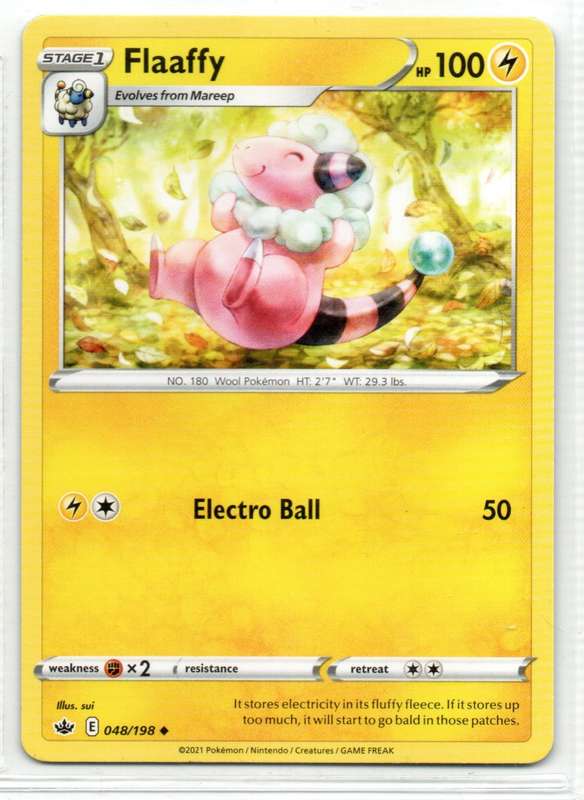 2021 Pokemon/Nintendo/Creature/GameFreak - Chilling Reign - Flaaffy 48/198 Uncommon