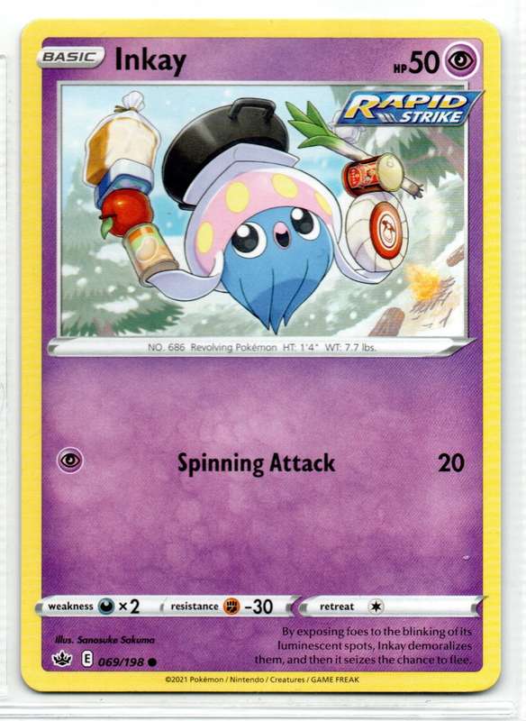 2021 Pokemon/Nintendo/Creature/GameFreak - Chilling Reign - Inkay 69/198 Common