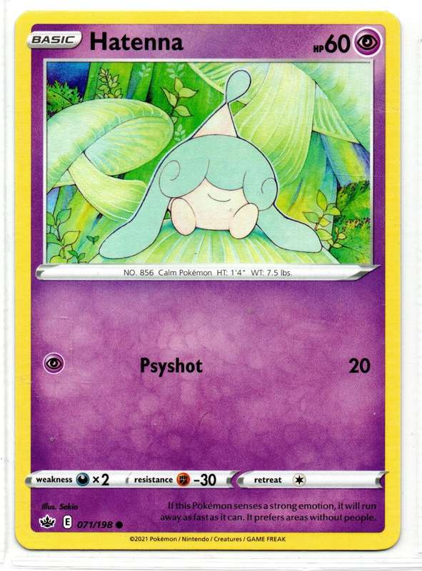 2021 Pokemon/Nintendo/Creature/GameFreak - Chilling Reign - Hatenna 71/198 Common