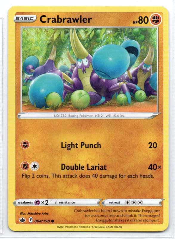 2021 Pokemon/Nintendo/Creature/GameFreak - Chilling Reign - Crabrawler 84/198 Common