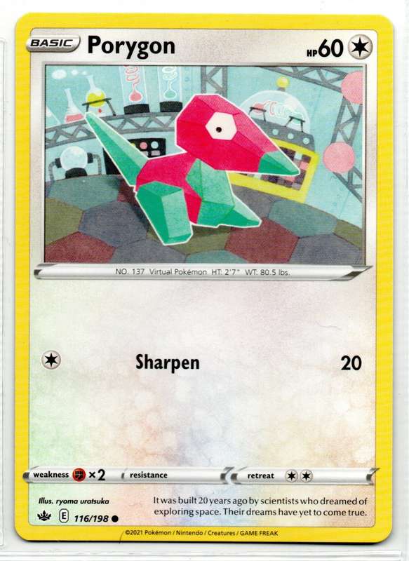 2021 Pokemon/Nintendo/Creature/GameFreak - Chilling Reign - Porygon 116/198 Common