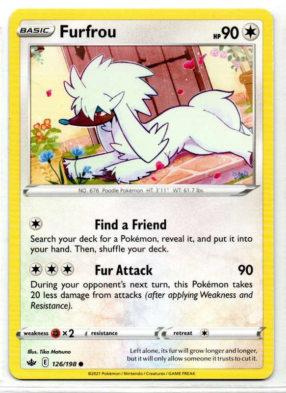 2021 Pokemon/Nintendo/Creature/GameFreak - Chilling Reign - Furfrou 126/198 Common