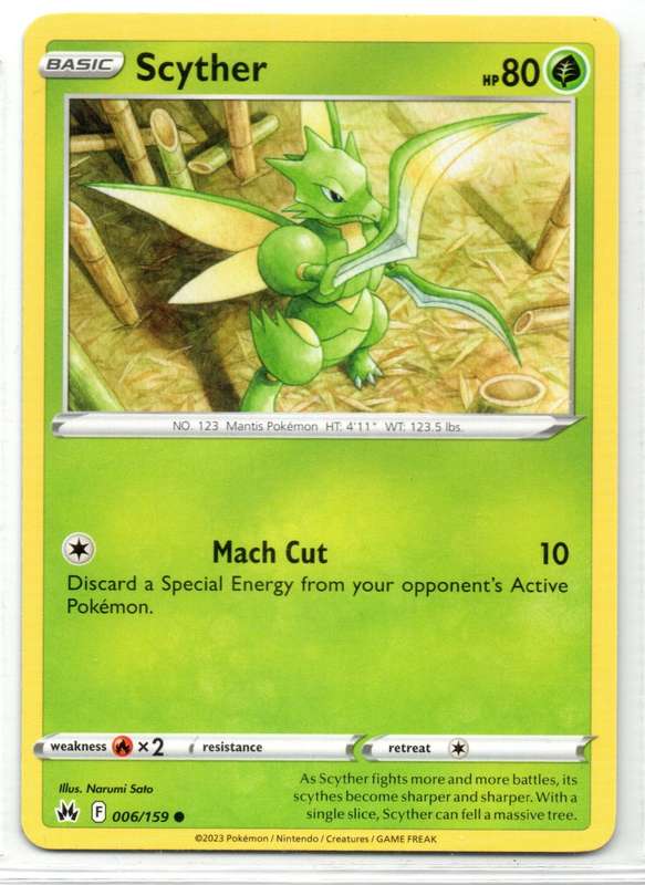 2023 Pokemon/Nintendo/Creatures/GAMEFREAK - Crown Zenith - Scyther 6/159 Common