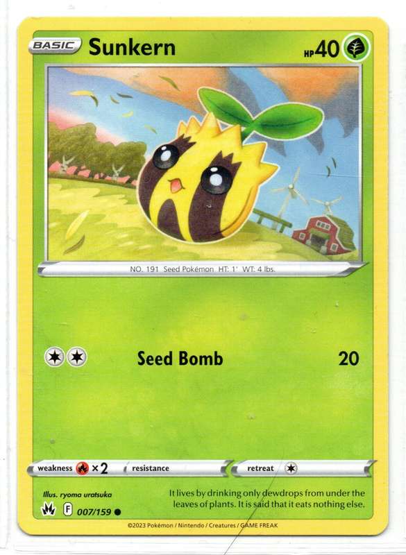 2023 Pokemon/Nintendo/Creatures/GAMEFREAK - Crown Zenith - Sunkern 7/159 Common
