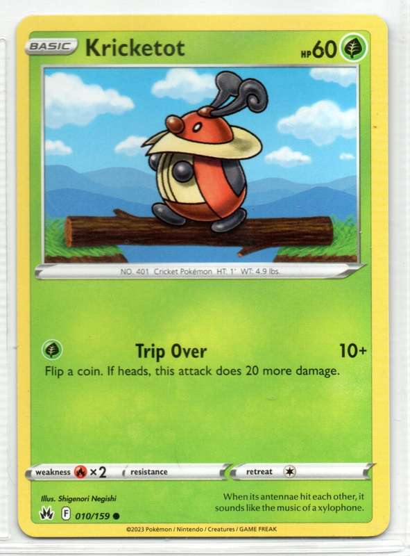 2023 Pokemon/Nintendo/Creatures/GAMEFREAK - Crown Zenith - Kricketot 10/159 Common