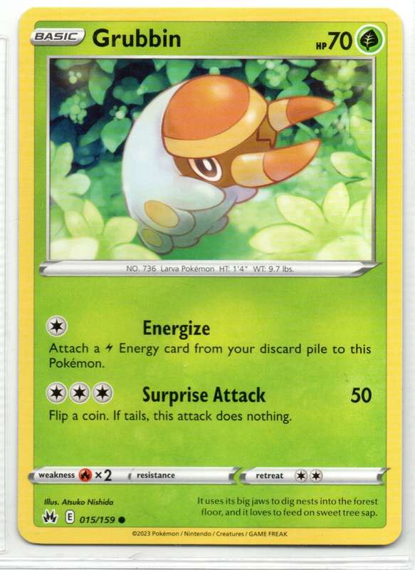 2023 Pokemon/Nintendo/Creatures/GAMEFREAK - Crown Zenith - Grubbin 15/159 Common