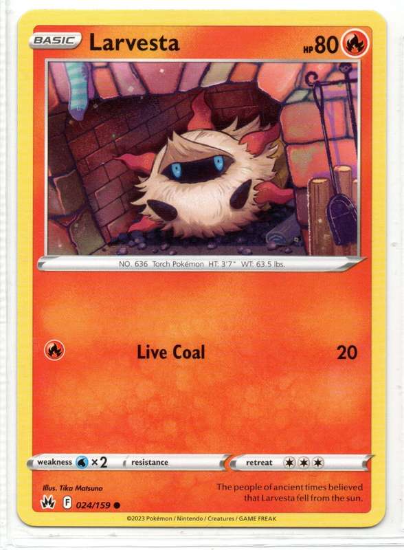 2023 Pokemon/Nintendo/Creatures/GAMEFREAK - Crown Zenith - Larvesta 24/159 Common