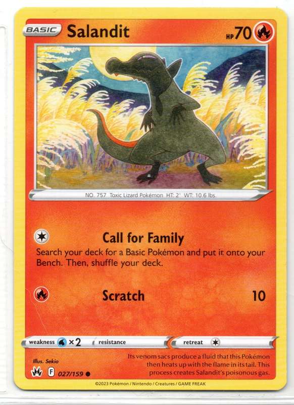 2023 Pokemon/Nintendo/Creatures/GAMEFREAK - Crown Zenith - Salandit 27/159 Common