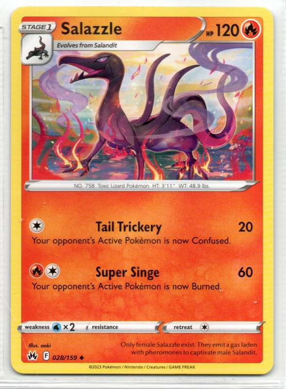 2023 Pokemon/Nintendo/Creatures/GAMEFREAK - Crown Zenith - Salazzle 28/159 Uncommon
