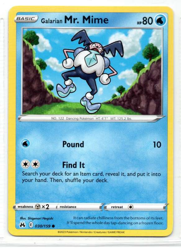 2023 Pokemon/Nintendo/Creatures/GAMEFREAK - Crown Zenith - Galarian Mr. Mine 30/159 Common