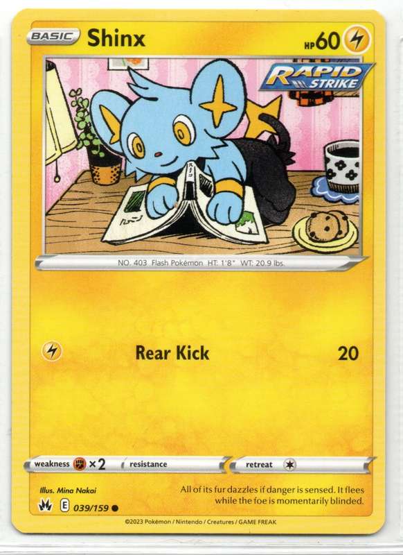 2023 Pokemon/Nintendo/Creatures/GAMEFREAK - Crown Zenith - Shinx 39/159 Common