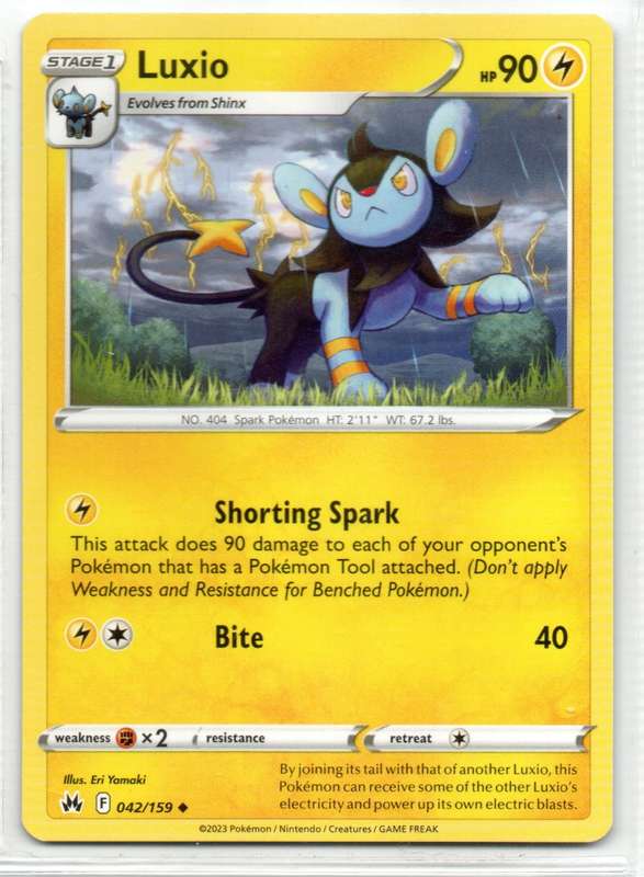 2023 Pokemon/Nintendo/Creatures/GAMEFREAK - Crown Zenith - Luxio 42/159 Uncommon