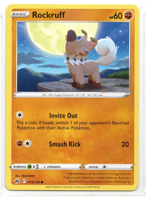 2023 Pokemon/Nintendo/Creatures/GAMEFREAK - Crown Zenith - Rockruff 73/159 Common