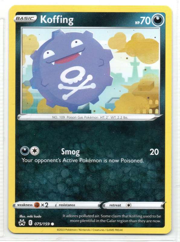 2023 Pokemon/Nintendo/Creatures/GAMEFREAK - Crown Zenith - Koffing 75/159 Common