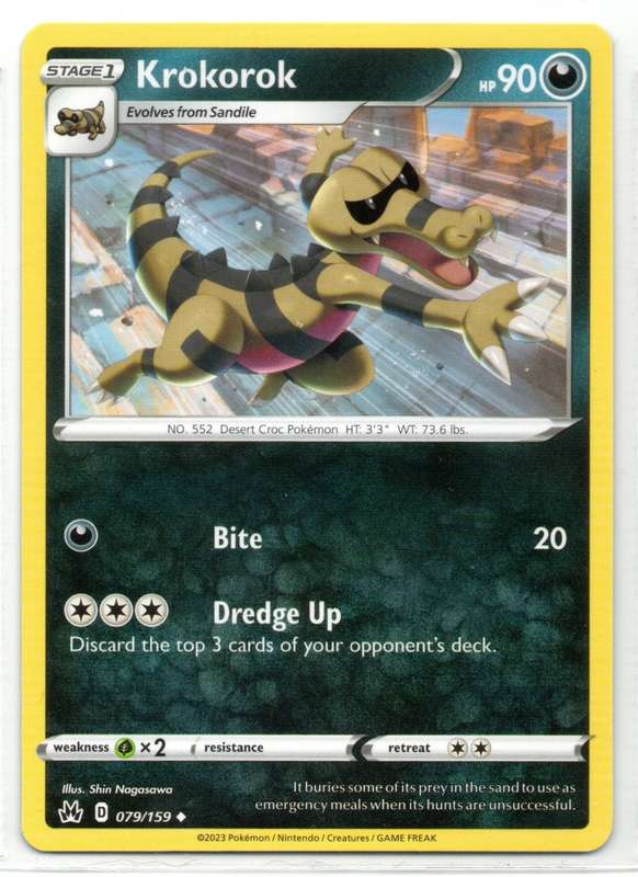 2023 Pokemon/Nintendo/Creatures/GAMEFREAK - Crown Zenith - Krokorok 79/159 Uncommon