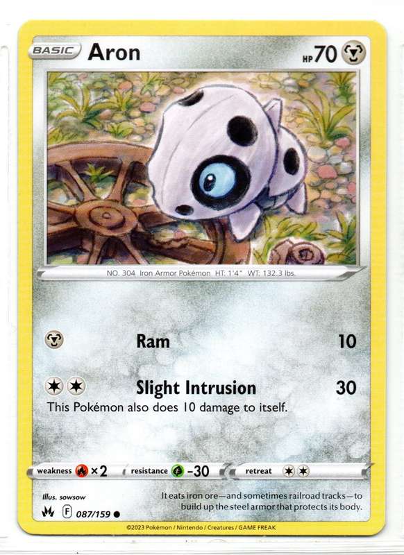 2023 Pokemon/Nintendo/Creatures/GAMEFREAK - Crown Zenith - Aron 87/159 Common