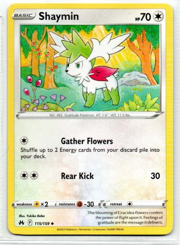2023 Pokemon/Nintendo/Creatures/GAMEFREAK - Crown Zenith - Shaymin 115/159 Uncommon