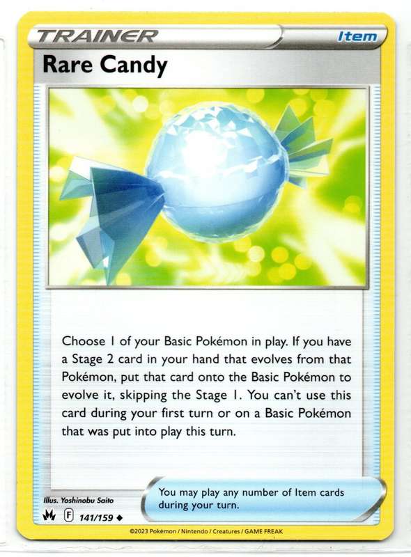 2023 Pokemon/Nintendo/Creatures/GAMEFREAK - Crown Zenith - Trainer Rare Candy 141/159 Uncommon