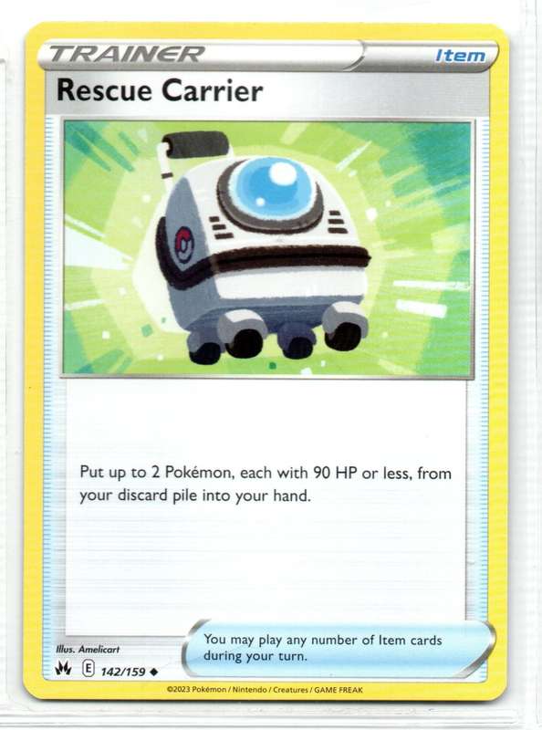 2023 Pokemon/Nintendo/Creatures/GAMEFREAK - Crown Zenith - Trainer Rescue Carrier 142/159 Uncommon