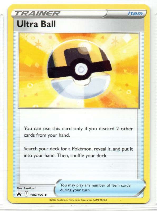 2023 Pokemon/Nintendo/Creatures/GAMEFREAK - Crown Zenith - Trainer Ultra Ball 146/159 Uncommon