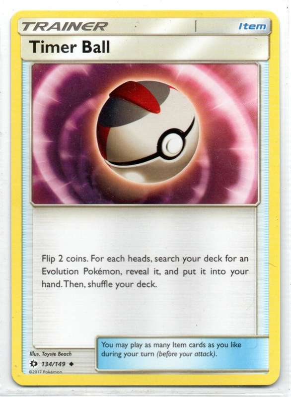 2017 Pokemon - SM Base Set - Trainer Timer Ball 134/149 Uncommon