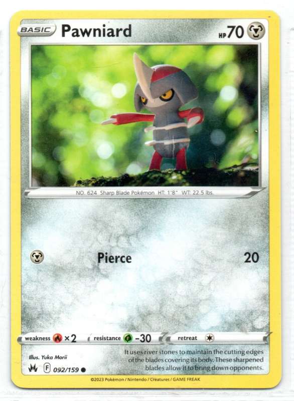 2023 Pokemon/Nintendo/Creatures/GAMEFREAK - Crown Zenith - Pawniard 92/159 Common