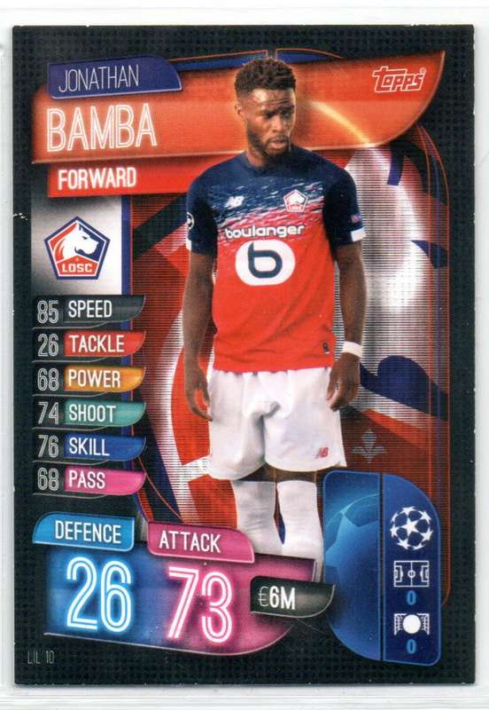 Topps Match Attax UEFA Champions League International 2019/20 - Lil 10 - Jonathan Bamba - LOSC Lille