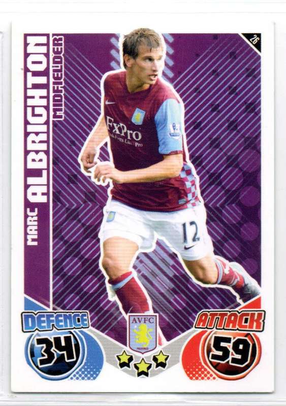 Topps Match Attax Premier League 2010/11 Marc Albrighton - Aston Villa #26