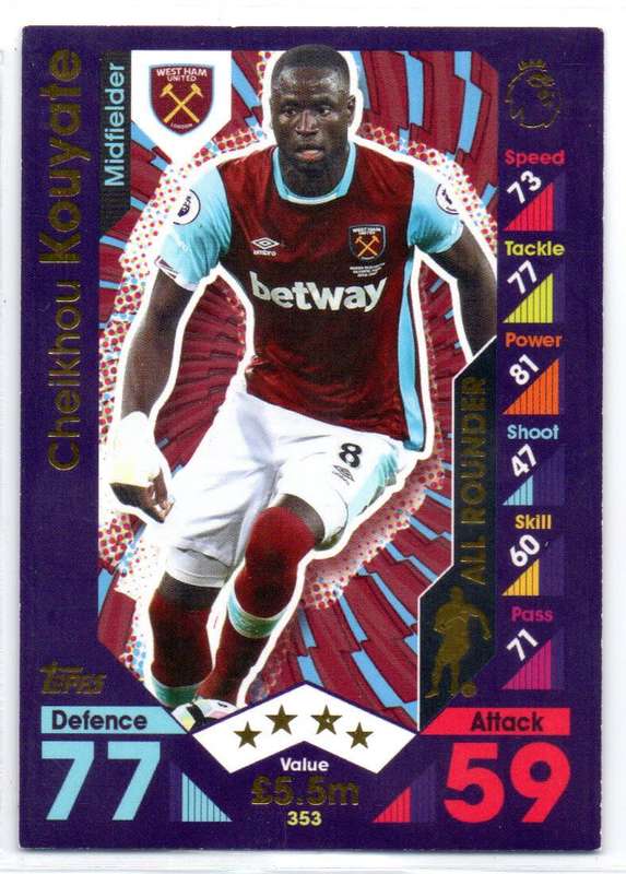 Topps Match Attax Premier League 2016/17 Cheikhou Kouyate - West Ham United #353