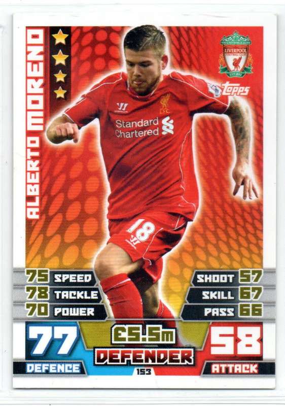 Topps Match Attax Premier League 2014/15 Liverpool - 3 Cards