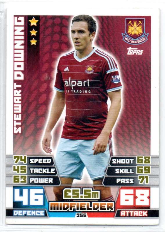 Topps Match Attax Premier League 2014/15 Stewart Downing - West Ham United #355