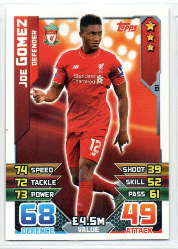 Topps Match Attax Premier League 2015/16 Liverpool - 4 Cards
