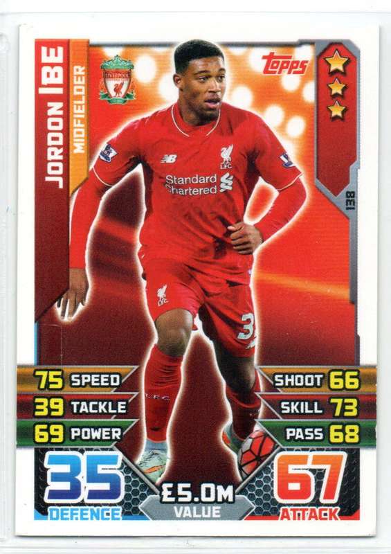 Topps Match Attax Premier League 2015/16 Liverpool - 4 Cards